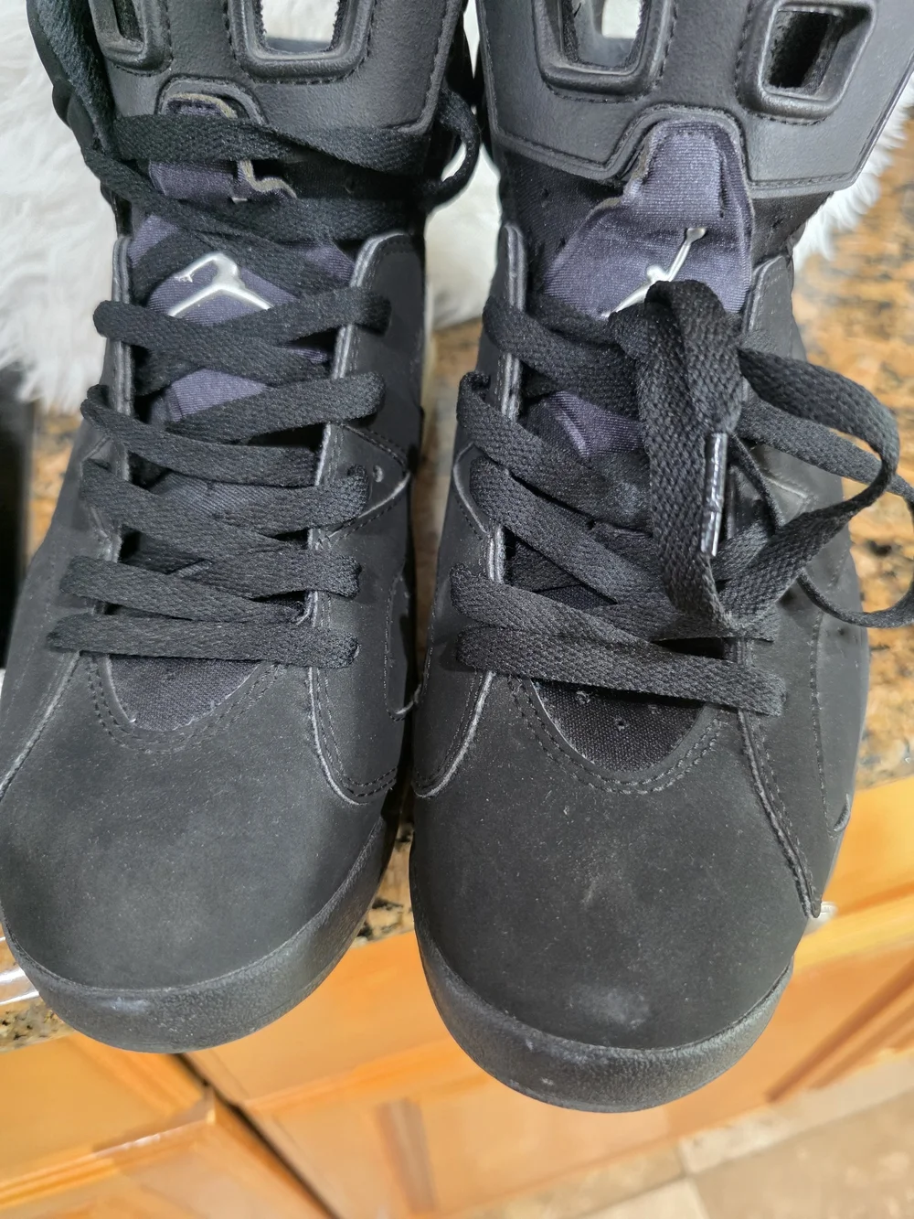 Jordan Men Black High-Top Sneakers with Yellow Accents